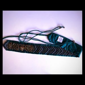 silk belt w beading and embroidery detail